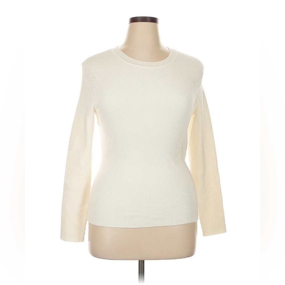 🆕 Abercrombie & Fitch Ribbed Pullover Sweater, Ivory, size XL